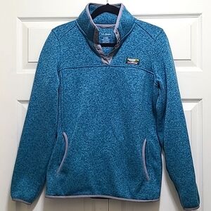L.L.Bean quarter snap fleece sweatshirt size‎ small teal